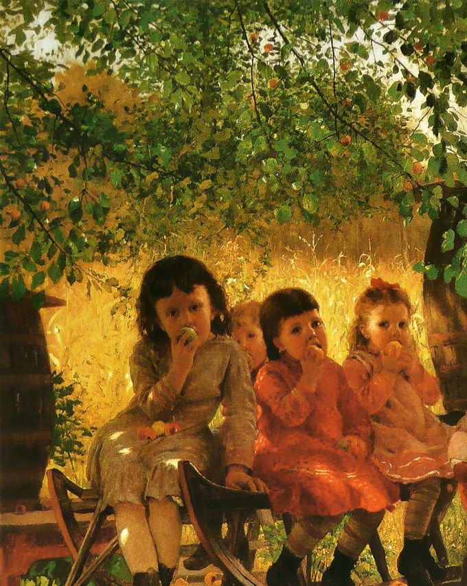 The Cider Mill, 1880 ארוחת תפוחים John George Brown