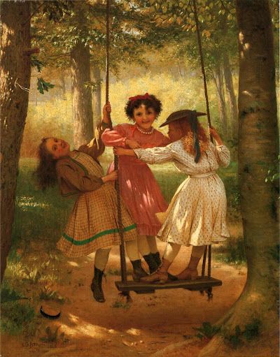 Three Girls on a Swing: 1868 Artist: John George Brown